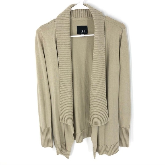 Kut From The Kloth Cardigan Sweater Womens XS Open Ribbed Capsule Granola Cozy - Picture 1 of 7